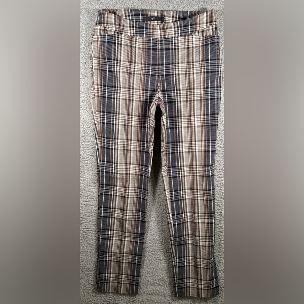 UP! Women's Plaid Straight Leg Pants Black Multi Size 8 New